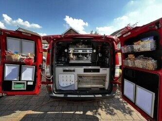 Mobile Coffee Van with established round for sale in Stockport