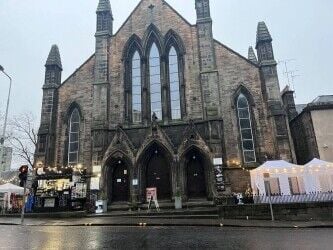 Food truck located at the centre of Edinburgh in private property