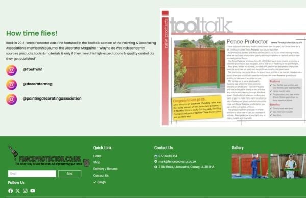 E-Commerce Fence Protector & DIY Sales Company