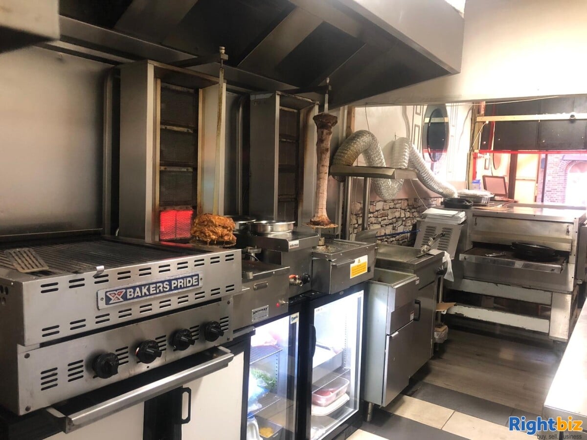 Pizza and Burger Take Away shop for sale - with 1 bedroom flat