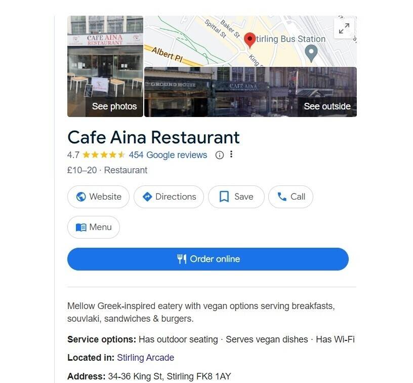 Café Aina-Greek Family Restaurant for Sale in Stirling -Scotland- Asking Price Reduced to  £50,000 Photo 5