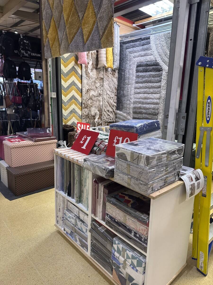 Busy Bedding & Homeware Shop in Busy Gorton Market