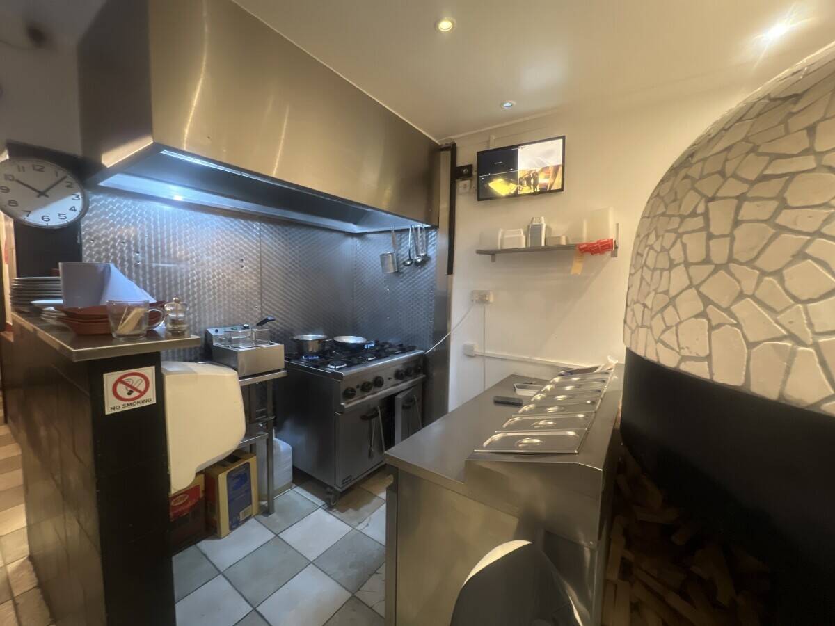 Italian pizza restaurant with wood-fired oven