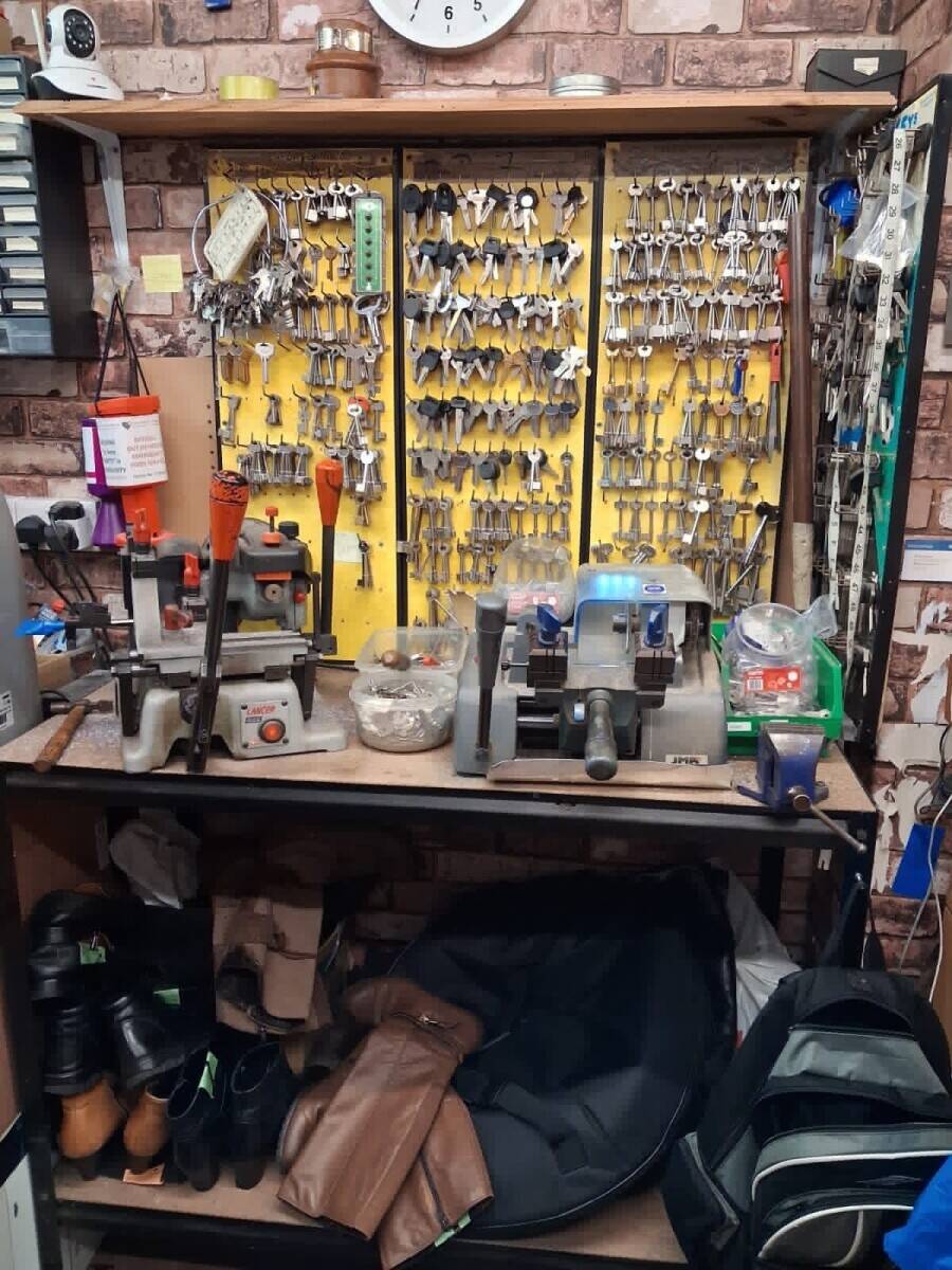 Key Cutting & Engraving with Shoe Repair Shop for sale in Telford Shropshire.