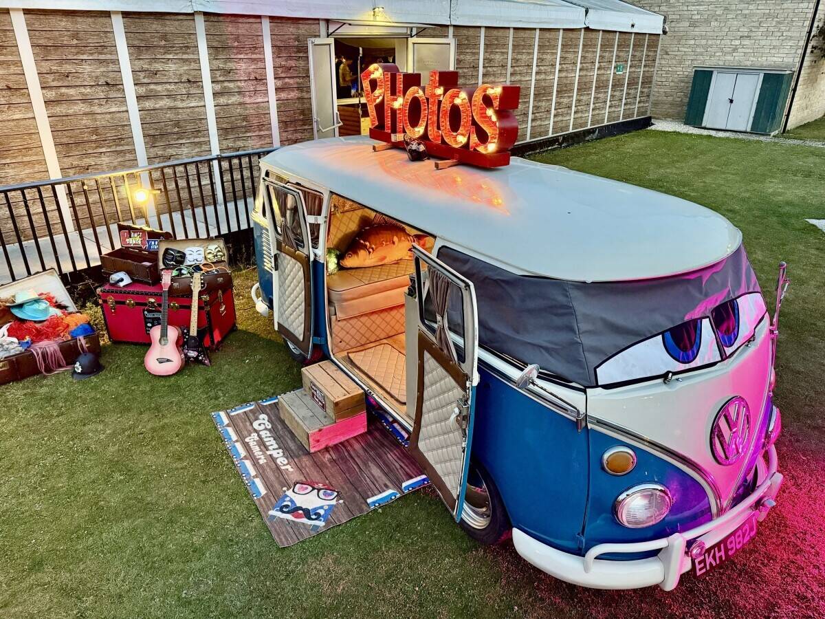 1960s VW split screen camper converted into a photo booth