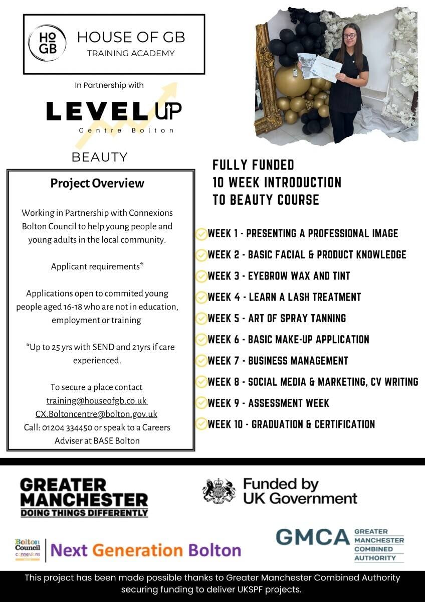 For Sale 51% Shareholding in an Established Hair and Beauty Salon/Training Academy and Community Interest Company in Bolton