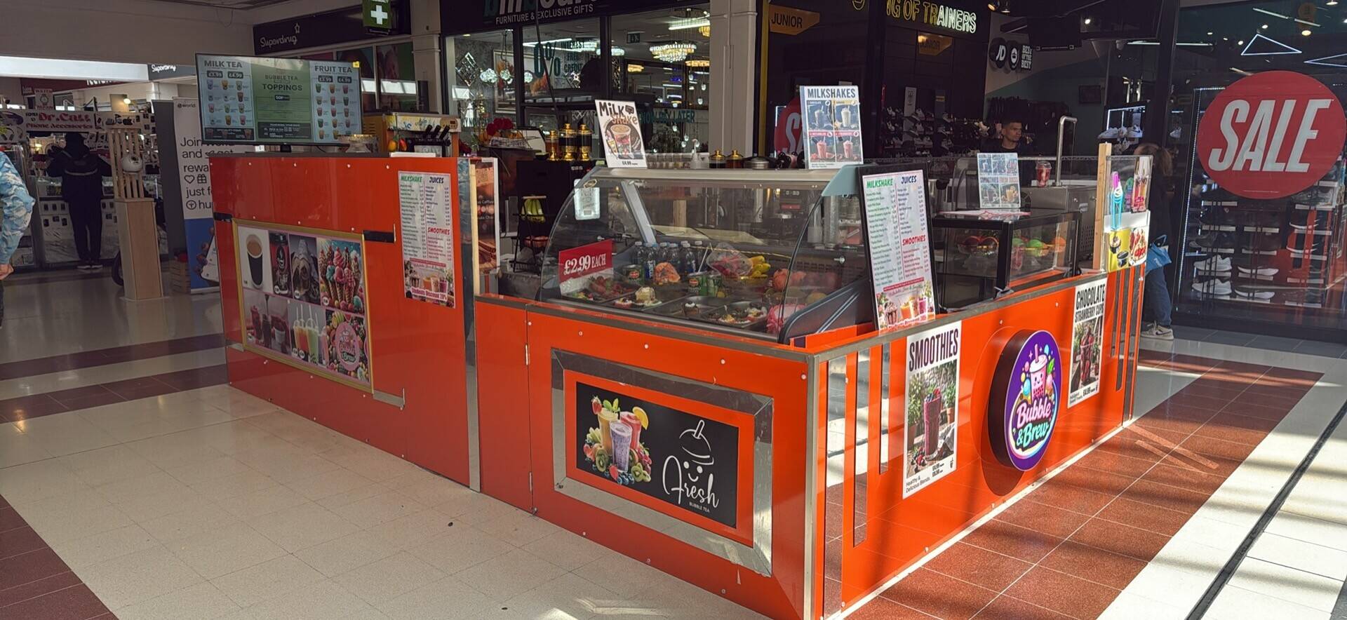 Bubble Tea And Strawberry Chocolate Stall For Sale