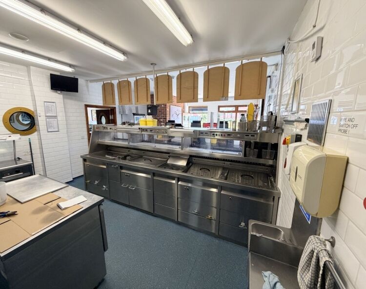 Detached fish & chip takeaway & 60 cover restaurant on huge plot with parking for over 35 vehicles