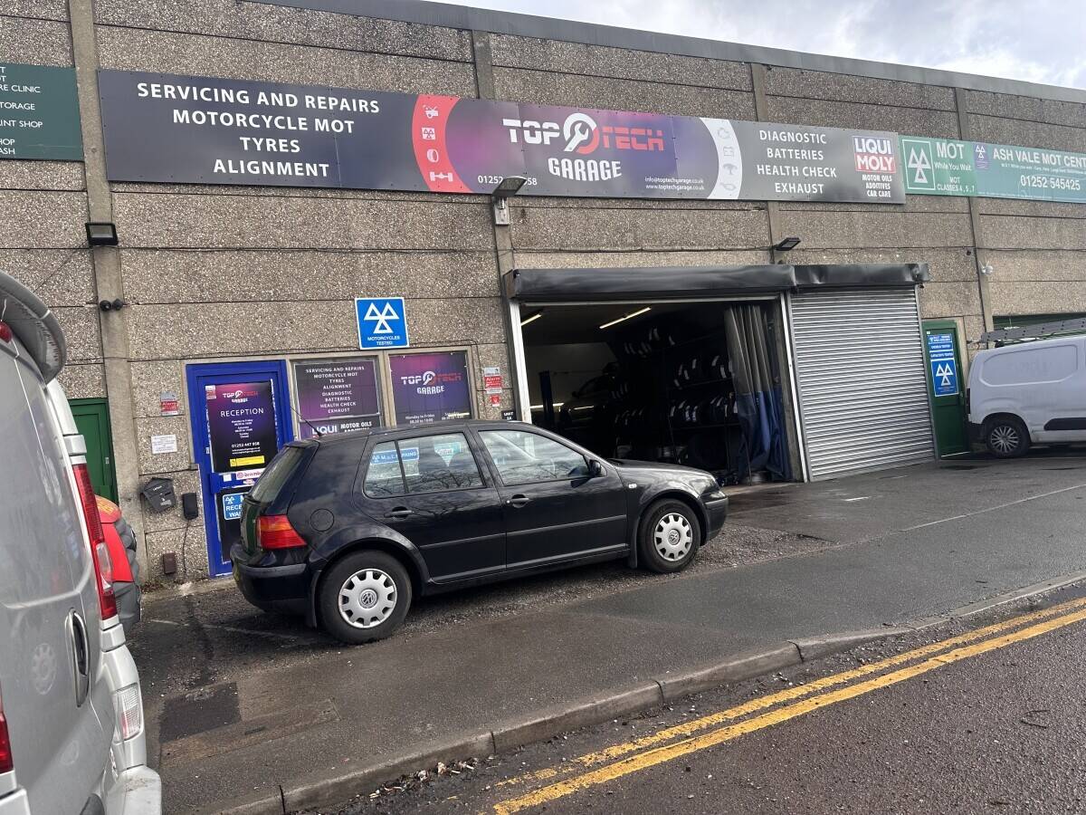 Fully equipped car repair garage with tyre fitting and motorcycle mot bay